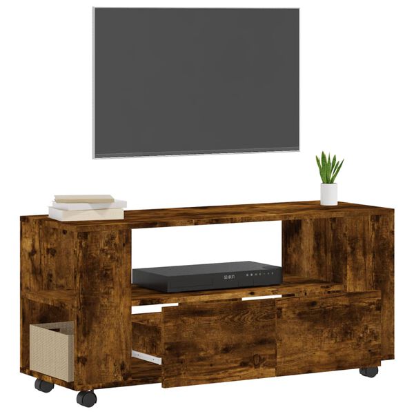 vidaXL Mueble para TV madera de ingeniería roble ahumado 102x34,5x43cm