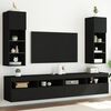 vidaXL Muebles de TV con luces LED 2 uds negro 30,5x30x90 cm