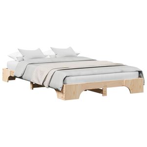 vidaXL Estructura de cama Natural 120 x 200 cm Madera de pino macizo