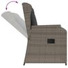 vidaXL Sillones reclinable jard&iacute;n y cojines 2 uds rat&aacute;n sint&eacute;tico gris