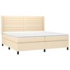 vidaXL Cama box spring con colch&oacute;n tela color crema 200x200 cm