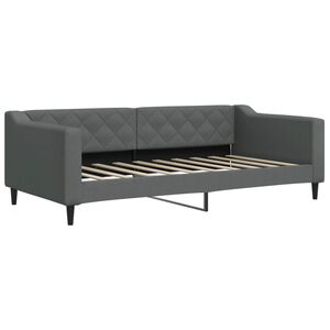 vidaXL Sof&aacute; cama sin colch&oacute;n tela gris oscuro 90x190 cm