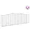 vidaXL Cestas de gaviones 7 uds forma de arco hierro 400x50x120/140 cm