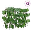 vidaXL Enrejado expansible de parra artificial verde 5 uds 180x20 cm