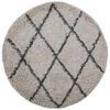 vidaXL Alfombra de pelo largo moderna PAMPLONA beige antracita &Oslash; 80 cm