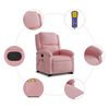 vidaXL Sillón reclinable de masaje elevable terciopelo rosa
