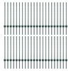vidaXL Poste de Valla 44 pcs Verde 120 cm Acero