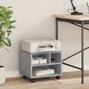 vidaXL Soporte para impresora con ruedas gris hormigón 41x32x34,5 cm