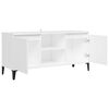 vidaXL Mueble de TV con patas de metal blanco 103,5x35x50 cm