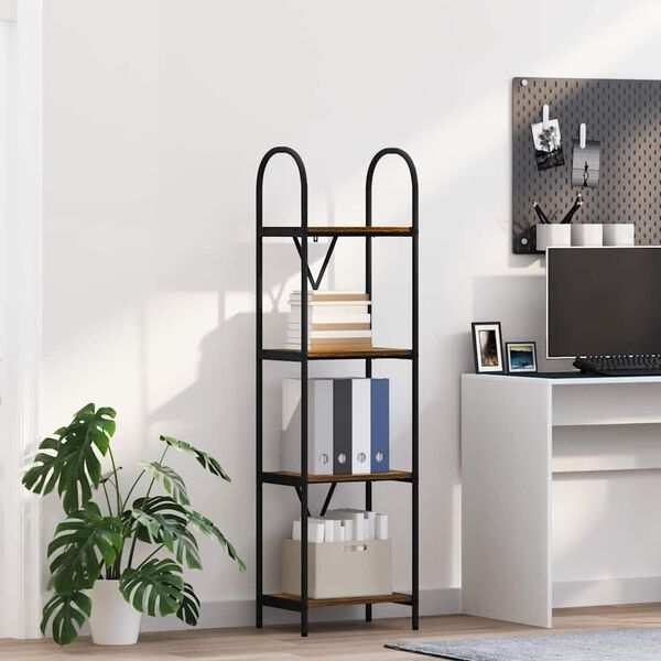 vidaXL Estante de libros Roble ahumado 40 x 30 x 146 cm