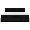 vidaXL Estructura de cama otomana con colch&oacute;n tela negra 160x200 cm