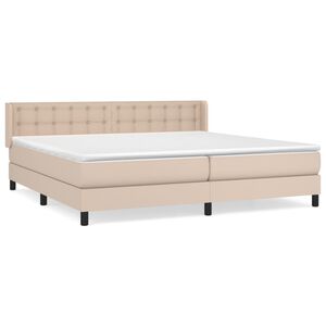 vidaXL Cama box spring con colch&oacute;n cuero sint&eacute;tico capuchino 200x200cm