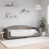vidaXL Sof&aacute; cama sin colch&oacute;n tela gris taupe 80x200 cm