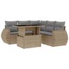 vidaXL Juego de sof&aacute;s jard&iacute;n con cojines 6 pzas rat&aacute;n sint&eacute;tico beige
