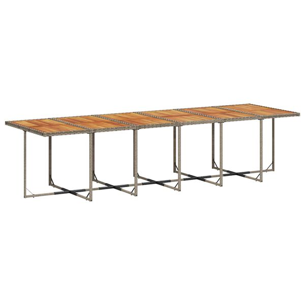 vidaXL Set comedor de jard&iacute;n con cojines 13 pzas rat&aacute;n sint&eacute;tico gris