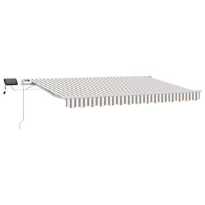 vidaXL Toldo retr&aacute;ctil Gris claro y blanco. 400 x 300 cm
