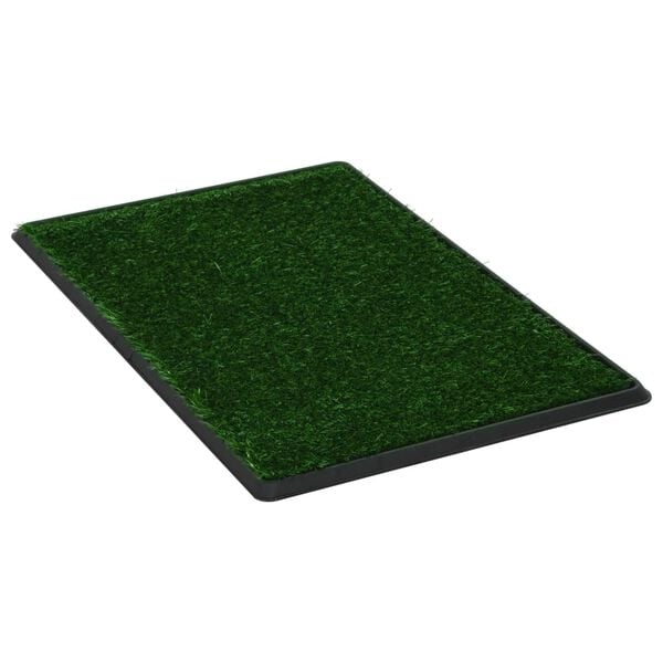 vidaXL Inodoro mascotas con bandeja césped artificial verde 76x51x3 cm