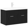 vidaXL Mueble de Cuarto de Ba&ntilde;o Roble Negro 80 x 38,5 x 46 cm