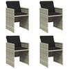 vidaXL Sillones de jard&iacute;n con cojines 4 uds rat&aacute;n sint&eacute;tico gris claro