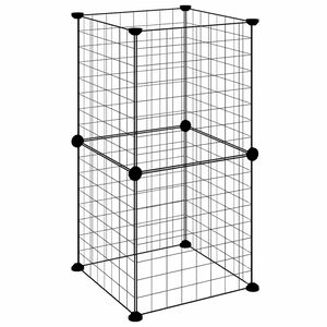 vidaXL Jaula para mascotas de 8 paneles acero negro 35x35x70cm