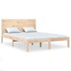 vidaXL Estructura de cama de matrimonio madera maciza 135x190 cm