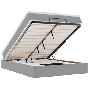 vidaXL Estructura cama otomana colch&oacute;n tela gris claro 140x200cm