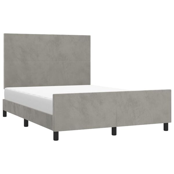 vidaXL Estructura de cama sin colch&oacute;n terciopelo gris claro 140x190 cm