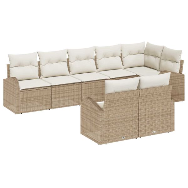 vidaXL Conjunto de sofás de jardín 8 pcs Beige y ratán sintético