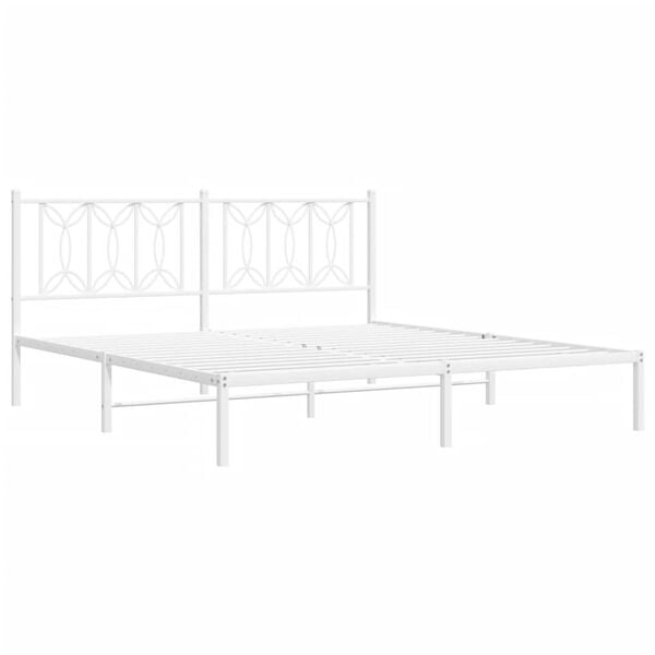 vidaXL Estructura cama sin colchón con cabecero metal blanco 183x213cm