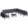 vidaXL Conjunto de sof&aacute;s de jard&iacute;n 10 uds. Negro Acero