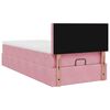 vidaXL Estructura de cama otomana colch&oacute;n terciopelo rosa 90x200cm