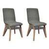 vidaXL Sillas de comedor 2 uds tela y madera maciza roble gris claro