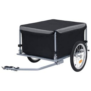 vidaXL Remolque para bicicletas negro y gris 65 kg