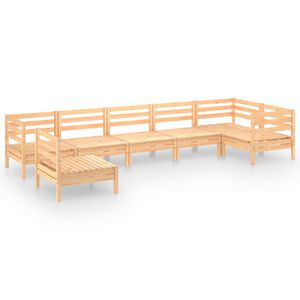 vidaXL Juego de muebles de jard&iacute;n 7 piezas madera maciza pino