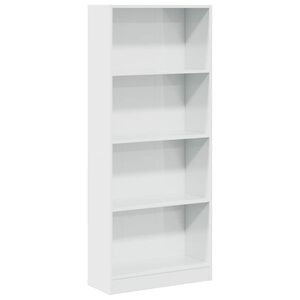 vidaXL Estanter&iacute;a madera de ingenier&iacute;a blanco brillo 60x24x143 cm