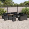 vidaXL Conjunto de sof&aacute;s de jard&iacute;n 13 pcs Negro rat&aacute;n sint&eacute;tico