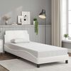 vidaXL Estructura de cama Dover cuero sint&eacute;tico blanco 90x190 cm