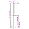 vidaXL Aparador de madera contrachapada gris hormigón 34,5x34x180 cm