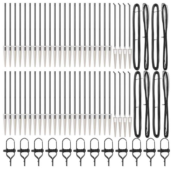 vidaXL Poste de cerca Otro 52 pcs Gris 3,2 x 3,2 x 80 cm Acero