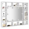 vidaXL Mueble con espejo y LED blanco 91x15x76,5 cm