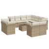 vidaXL Set de sof&aacute;s de jard&iacute;n 12 pzas y cojines rat&aacute;n sint&eacute;tico marr&oacute;n