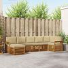 vidaXL Conjunto de Sof&aacute; Seccional con coj&iacute;n 7 pcs Natural y Beige