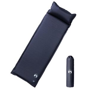 vidaXL Colch&oacute;n de camping autoinflable con con almohada 1 persona gris