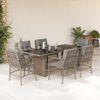 vidaXL Set comedor de jard&iacute;n 7 pzas con cojines rat&aacute;n sint&eacute;tico beige
