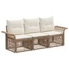 vidaXL Conjunto de sof&aacute;s de jard&iacute;n 3 uds. 3 plaza Beige