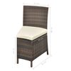 vidaXL Set comedor de jard&iacute;n 7 piezas y cojines rat&aacute;n sint&eacute;tico marr&oacute;n