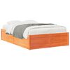 vidaXL Estructura de cama sin colch&oacute;n madera maciza marr&oacute;n 120x190 cm