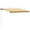 vidaXL Toldo manual retr&aacute;ctil con LED amarillo y blanco 400x300 cm