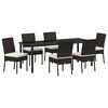vidaXL Conjunto de Comedor de Jard&iacute;n 7 uds. Negro