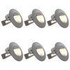 vidaXL L&aacute;mparas LED de pared para jard&iacute;n 6 uds. redonda plateada 2 W